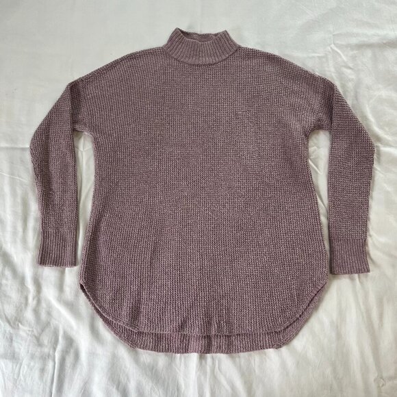 Aerie Light Purple Knit Mock Neck Long Sleeve Sweater | Size M - Picture 1 of 6